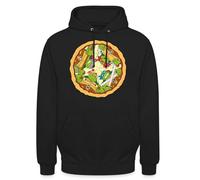 Spreadshirt Les Tortues Ninja Pizza Sweat À Capuche Unisexe, XL, Noir