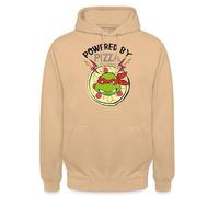 Spreadshirt Les Tortues Ninja Powered by Pizza Sweat À Capuche Unisexe, L, pêche