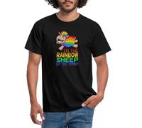 Spreadshirt LGBT Mouton Mignon Gay Pride Cadeau T Shirt Homme, M, Noir