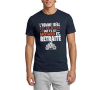 Spreadshirt l'homme Idéal Est Un Motard À La Retraite T Shirt Homme, L, Marine