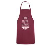 Spreadshirt Libéré Délivré Retraité Cadeau Retraite Tablier, taille unique, bordeaux