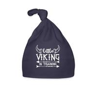 Spreadshirt Little Viking in Training Bébé Enfant Moyen Age Bonnet Bio Bébé, Taille Unique, Marine