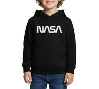 Spreadshirt Logo NASA Sweat À Capuche Enfant Premium, 158/164 (12 Ans), Noir