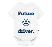 Spreadshirt Logo Volkswagen VW Avec Inscription Future Driver Body Manches Courtes Bébé Bio, 86 (12-18 mois), blanc