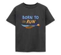 Spreadshirt Looney Tunes Bip Bip Né pour Courir T Shirt Enfant, 98/104 (3-4 Ans), Charbon