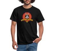 Spreadshirt Looney Tunes Bugs Bunny Logo Classic T-Shirt Homme, L, Noir