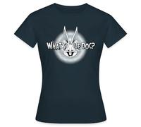 Spreadshirt Looney Tunes Bugs Bunny Quoi D'Neuf Docteur T-Shirt Femme, L, Marine