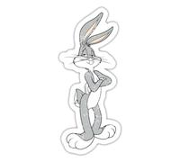Spreadshirt Looney Tunes Bugs Bunny Rétro Cadeau Vintage TV Autocollant/Sticker, 10 x 10 cm, blanc mat