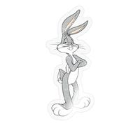 Spreadshirt Looney Tunes Bugs Bunny Rétro Cadeau Vintage TV Autocollant/Sticker, 10 x 10 cm, brillant transparent