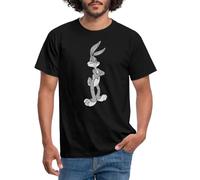 Spreadshirt Looney Tunes Bugs Bunny Rétro Cadeau Vintage TV T-Shirt Homme, L, Noir