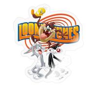Spreadshirt Looney Tunes Bugs Bunny, Taz, Titi & Sylvestre Autocollant Sticker, 10 x 10 cm, brillant transparent