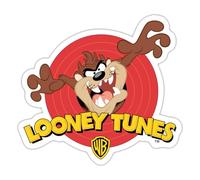 Spreadshirt Looney Tunes Taz Diable De Tasmanie Autocollant Sticker, 10 x 10 cm, blanc mat