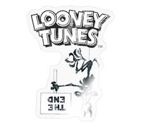 Spreadshirt Looney Tunes Vil Coyote La Fin C'est Fini Humour Autocollant/Sticker, 10 x 10 cm, brillant transparent