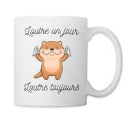 Spreadshirt Loutre Un Jour Loutre Toujours Mug Blanc, taille unique, blanc