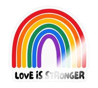 Spreadshirt Love Is Stronger L’amour Est Plus Fort LGBT Pride Cadeau Autocollant Sticker, 10 x 10 cm, brillant transparent