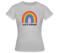 Spreadshirt Love is Stronger L’Amour Est Plus Fort LGBT Pride Cadeau T Shirt Femme, M, Gris chiné