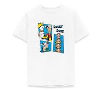 Spreadshirt Lucky Luke Et Les Daltons Far West Merch T-Shirt Ado, 152/164 (12-14 Ans), Blanc