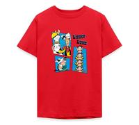 Spreadshirt Lucky Luke Et Les Daltons Far West Merch T-Shirt Ado, 152/164 (12-14 Ans), Rouge