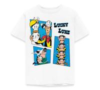 Spreadshirt Lucky Luke Et Les Daltons Far West Merch T Shirt Enfant, 122/128 (7-8 Ans), Blanc