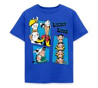 Spreadshirt Lucky Luke Et Les Daltons Far West Merch T Shirt Enfant, 122/128 (7-8 Ans), Bleu Royal