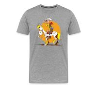 Spreadshirt Lucky Luke Jolly Jumper Vintage T Shirt Homme Premium, S, Gris chiné