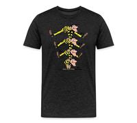 Spreadshirt Lucky Luke Les Frères Dalton T Shirt Homme Premium, XL, Anthracite chiné