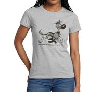 Spreadshirt Lucky Luke Rantanplan Design T Shirt Femme, XXL, Gris chiné