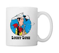 Spreadshirt Lucky Luke Souffle Son Pistolet Mug Blanc