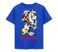 Spreadshirt Lucky Luke sur Jolly Jumper Marchandise BD T-Shirt Enfant, 110/116 (5-6 Ans), Bleu Royal