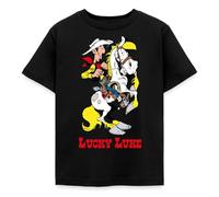 Spreadshirt Lucky Luke sur Jolly Jumper Marchandise BD T-Shirt Enfant, 110/116 (5-6 Ans), Noir