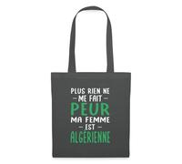 Spreadshirt Ma Femme est Algérienne Humour Couple Algérie Tote Bag, taille unique, gris graphite