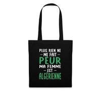 Spreadshirt Ma Femme est Algérienne Humour Couple Algérie Tote Bag, taille unique, noir