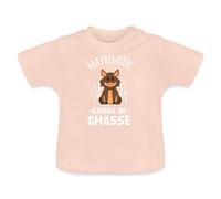 Spreadshirt Ma Première Saison de Chasse Au Sanglier Cadeau Chasseur T Shirt Bébé Bio, 3-6 Mois, Rose Cristal
