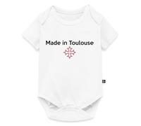 Spreadshirt Made in Toulouse Croix Occitane Body Manches Courtes Bébé Bio, 86 (12-18 mois), blanc