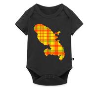 Spreadshirt® Madinina 972 Carte Décor Madras Martinique Martine Madras Antillais Body Bébé Bio Manches Courtes, 0-3 mois, noir