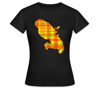 Spreadshirt Madinina 972 Carte Décor Madras Martinique Martine Madras Antillais T-Shirt Femme, M, Noir