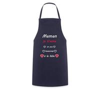 Spreadshirt Maman Je T'Aime À La Folie Tablier Cuisine, taille unique, marine