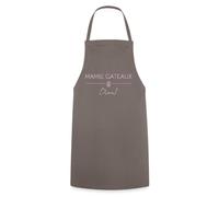 Spreadshirt Mamie Gateaux Avec Nom Tablier Personnalisable Avec Nom Cadeau Tablier Cuisine, taille unique, gris