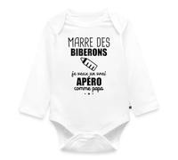 Spreadshirt Marre Des Biberons Apéro Humour Body Manches Longues Bébé Bio