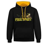 Spreadshirt Marsupilami Free Spirit Sweat À Capuche Contrasté Unisexe, XL, Noir/Or