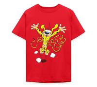 Spreadshirt Marsupilami Joyeux T Shirt Ado, 134/146 (9-11 Ans), Rouge