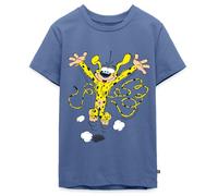 Spreadshirt Marsupilami Joyeux T Shirt Ado Premium, 146/152 (10 Ans), Bleu Pigeon