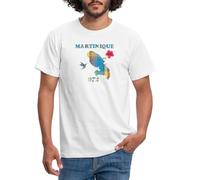 Spreadshirt Martinique 972 Carte Madras/Madinina/Martine/Madras/Antillais T Shirt Homme, L, Blanc
