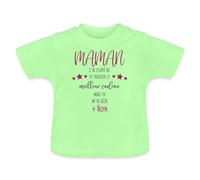Spreadshirt Meilleur Cadeau C’est Moi Maman Fête des Mères Personnalisé Humour Personnalisable T Shirt Bébé Bio, 6-12 Mois, Vert Menthe