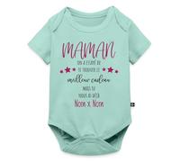 Spreadshirt Meilleur Cadeau C’est Nous Maman Fête Des Mères Personnalisé Humour Personnalisable Body Manches Courtes Bébé Bio, 80 (9-12 mois), menthe