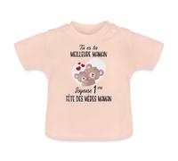 Spreadshirt Meilleure Maman Cadeau 1ère Fête des Mères T Shirt Bébé Bio, 6-12 Mois, Rose Cristal