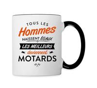 Spreadshirt Meilleurs Deviennent Motards Mug Bicolore, taille unique, blanc/noir