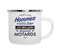 Spreadshirt Meilleurs Deviennent Motards Mug Camping Émaillée, taille unique, blanc