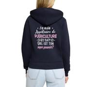 Spreadshirt Merci Auxiliaire De Puériculture Veste À Capuche Femme Premium, L, Bleu Marine