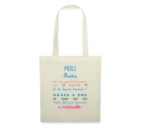 Spreadshirt Merci Maître Cadeau Super Maitre Fin D'Année Tote Bag, Taille Unique, Nature